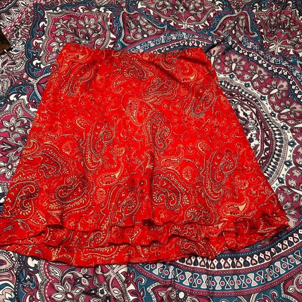 Vintage Y2K Paisley Skater Skirt